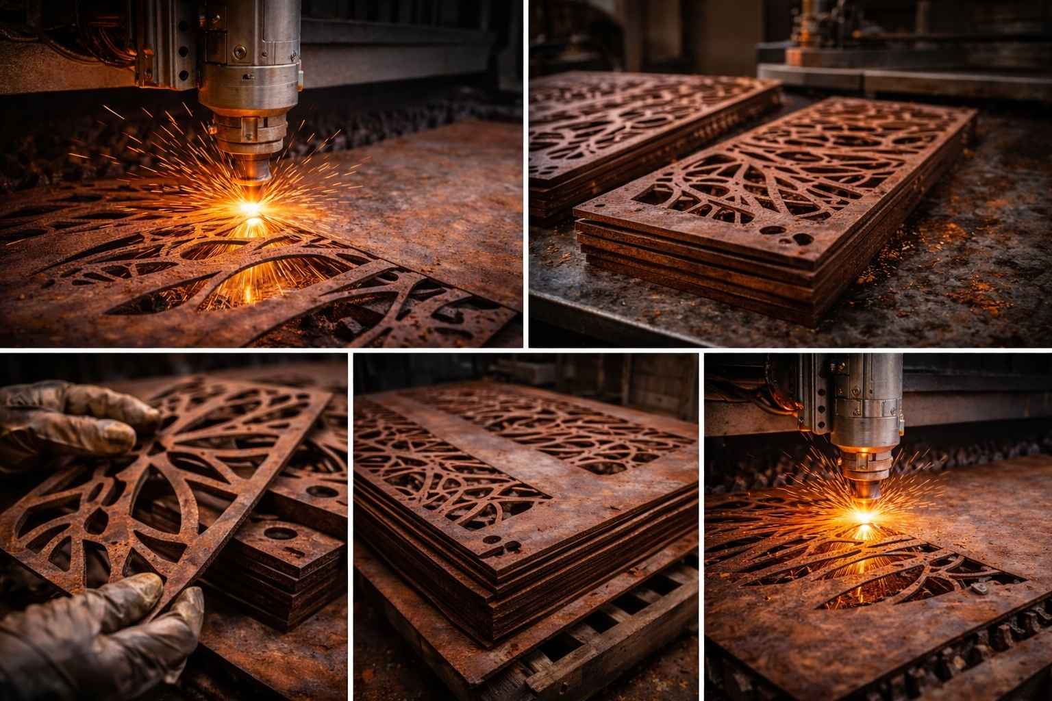 Voordelen van cortenstaal lasersnijden verschillende fotos waarin cortenstaal lasersnijden te zien is