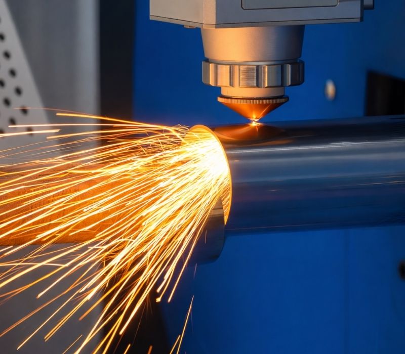 Buis die gesneden word met een lasersnijder